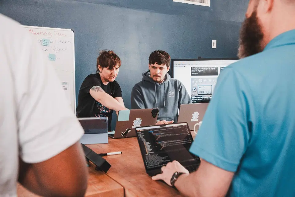 Zelifcam team working through a technical problem together